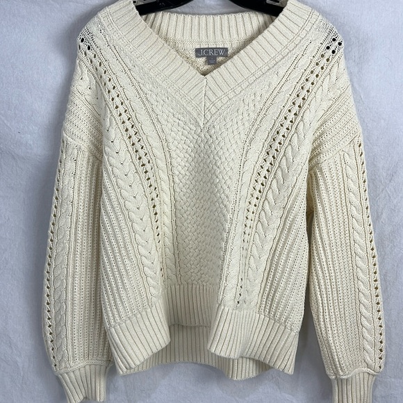 J crew cream knit sweater small - Picture 1 of 7